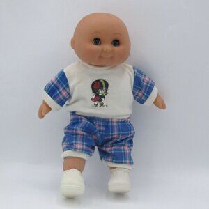 1980s Jesbi Cabbage Patch Style Doll With Blue Plaid OutfitWhite Shoes Awake Asl